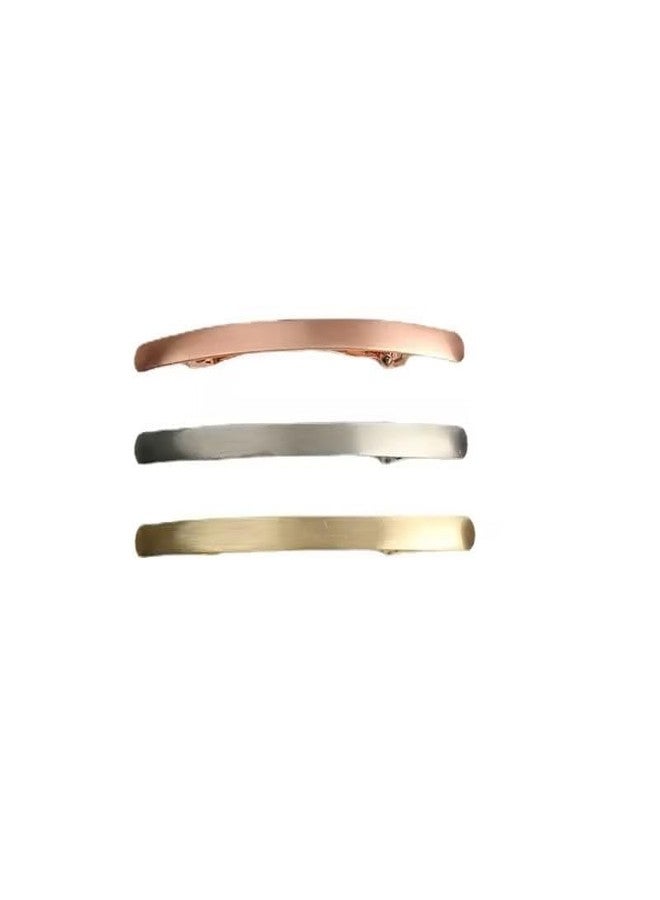 Sluswallow 2Pcs Rose Gold Metal Hair Clips French Hair Barrettes Flat Spring Clamps Strong Hold Vintage Hair Clips Snap Hair Accessories for Women Girls Clips and Barrettes Accessories - Image 1